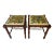 Pair of Walnut Faux Bamboo Stools With Giraffe & Zebra Needlepoint Upholstered Seats For Sale