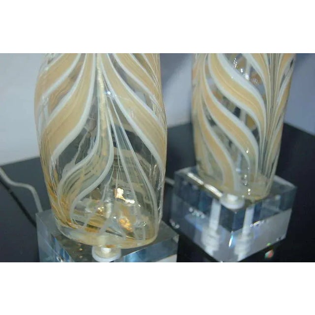 Murano Glass Female Nude Lamps Gold & White For Sale - Image 9 of 9