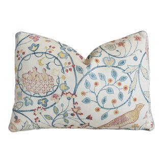 English Morris & Co Birds & Floral Newill Feather/Down Pillow 21" X 15" For Sale