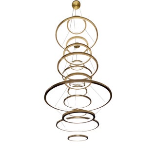 Collection Orbite Chandelier in Aluminum and Acrylic by Jago For Sale