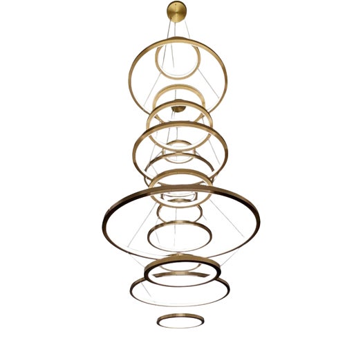 Collection Orbite Chandelier in Aluminum and Acrylic by Jago For Sale