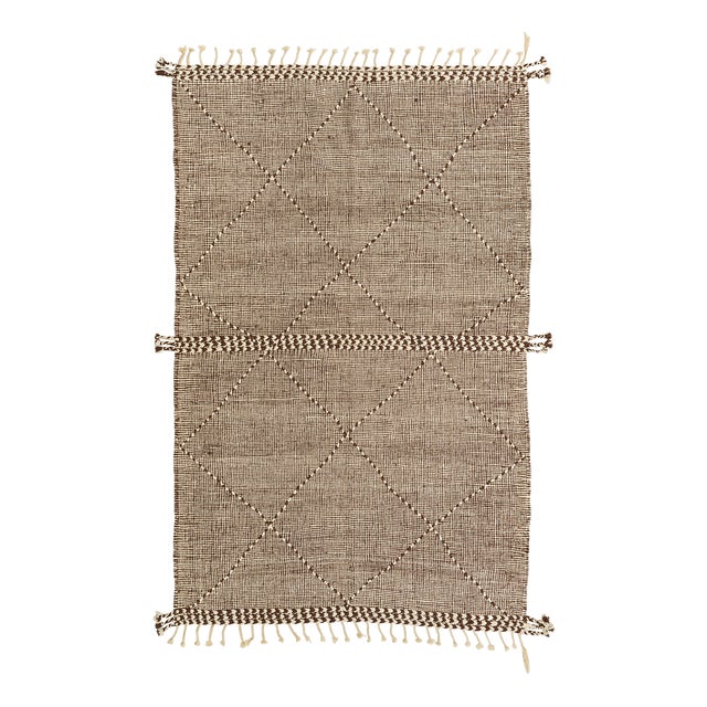Moroccan Flatweave Wool Rug by Azele Studio For Sale