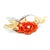 Hollywood Regency 1970s Italian 18k Gold Platinum Diamond & Sardinian Coral Rose Convertible Brooch Pendant For Sale - Image 3 of 9