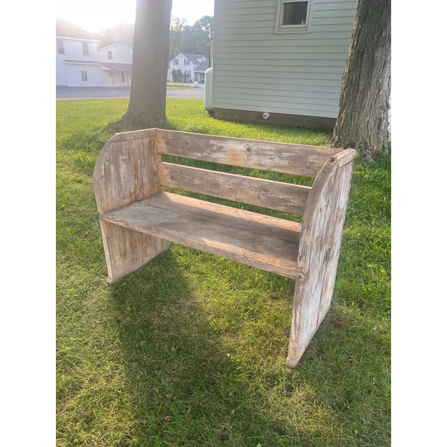1800's Farmhouse French Style Rustic Bench For Sale - Image 11 of 12