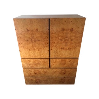 Milo Baughman Burlwood Bachelor Chest For Sale