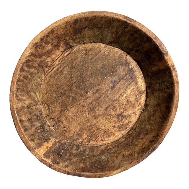 Vintage Boho Teak Dough Bowl For Sale