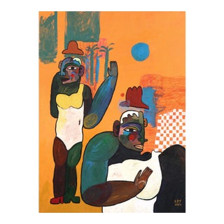 h.s.a.c - Abstract Colorful Figurative Painting Original Artwork by Valerie Etitinwo For Sale