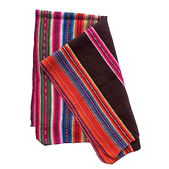 Vintage Peruvian Aguayo Manta Textile/Saddle Blanket For Sale - Image 11 of 13