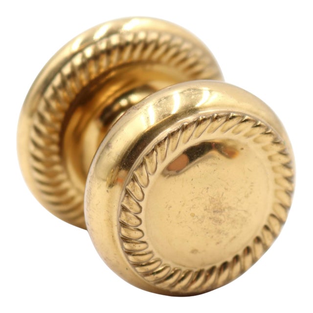 Traditional 1.375 In. Rope Brass Drawer Cabinet Knob For Sale