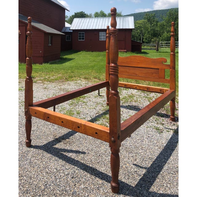 Early 19th Century Maple Four Poster Twin Bed | Chairish