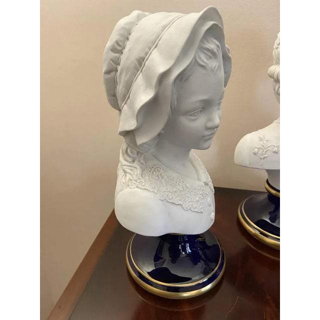 Porcelain Busts, Italy, 1980s, Set of 2 For Sale - Image 9 of 12