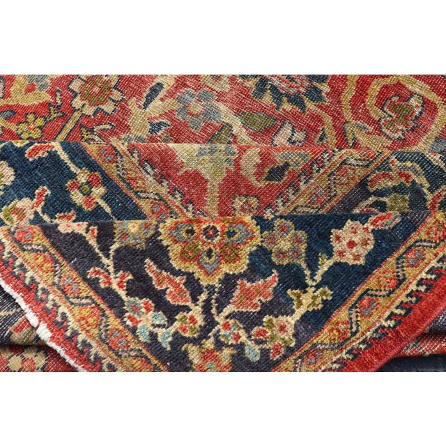 Antique Persian, 19th Century Sultanabad Rug in Rust, Blue, Gold, Yellow & Green 8'1 X 13' For Sale - Image 15 of 16