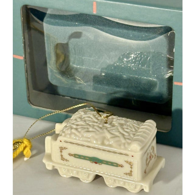 Lenox Holiday Village Porcelain Buildings and Train Cars, Seven-Piece Set For Sale - Image 6 of 12