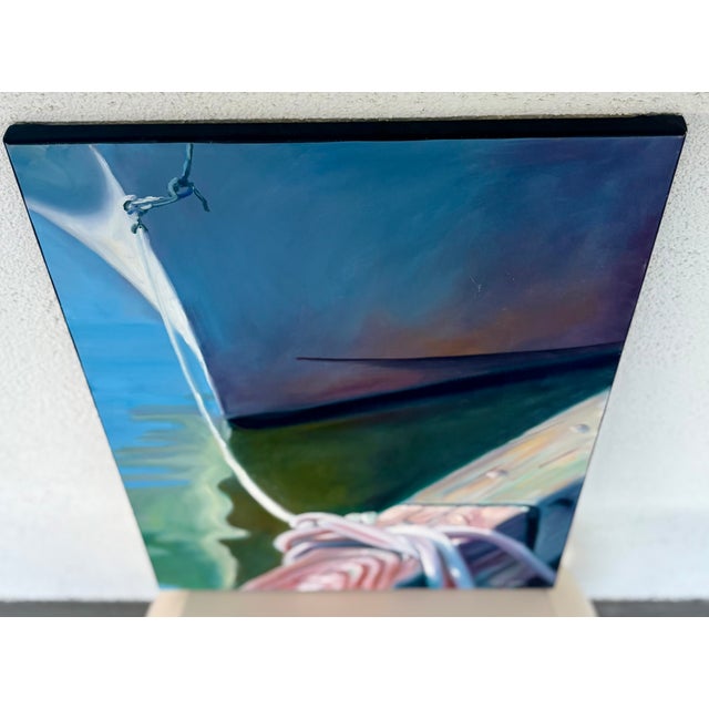 The extreme close-up perspective of this original painting by artist Jules Landry, might make the subject matter a little...