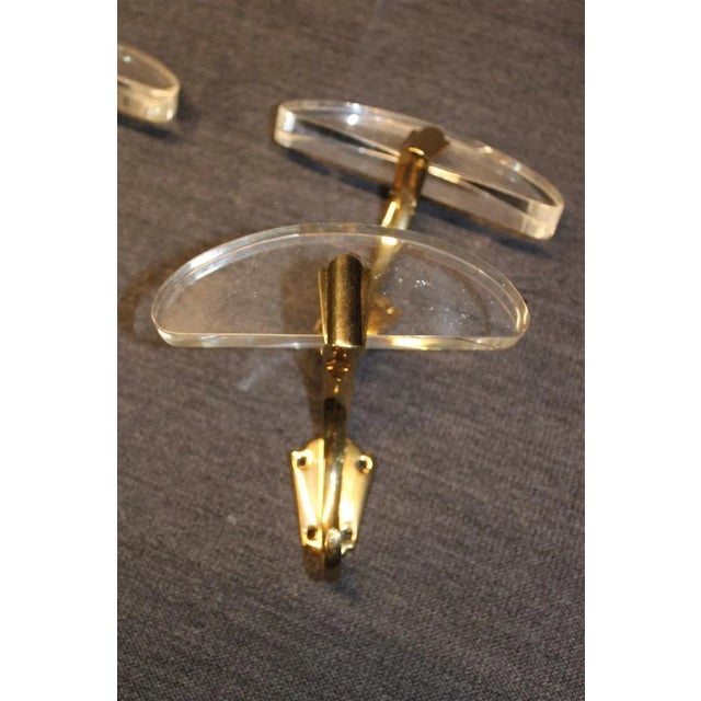 Italian Acrylic & Brass Wall Hangings, 1950s, Set of 3, in Very Good conditions. Designed 1950 to 1959