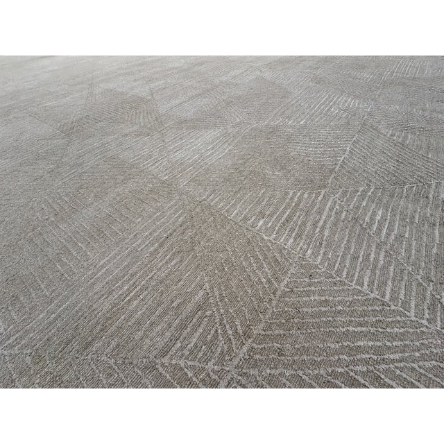 Rh Varusha Wool & Silk Rug – 12' × 15' Wheat | 100 Tibetan Knots Per Square Inch | Made in Nepal For Sale - Image 9 of 18