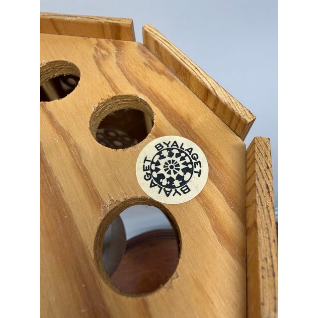 Vintage Swedish Modern Wood Hanging Pendant Light by Byalaget For Sale - Image 10 of 11