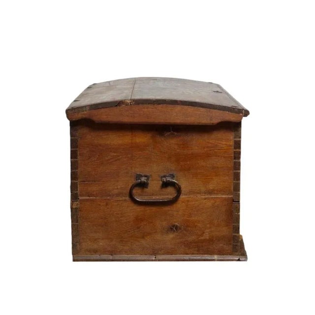 Rustic Original Painted Dowry Chest Trunk Dated 1700s For Sale - Image 3 of 5