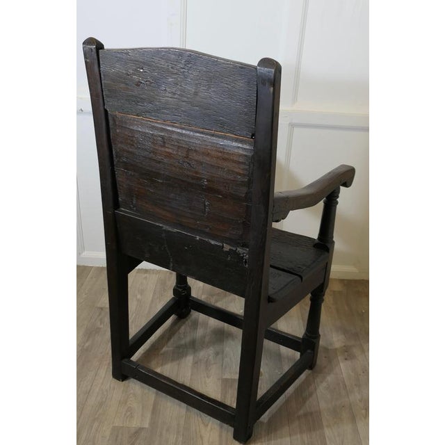 Wood Antique Oak Wainscot Chair, 1700s For Sale - Image 7 of 9