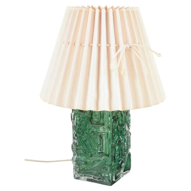 1970s Czech Art Glass Table Lamp in Molded Glass by Josef Schott, 1970s For Sale - Image 5 of 5