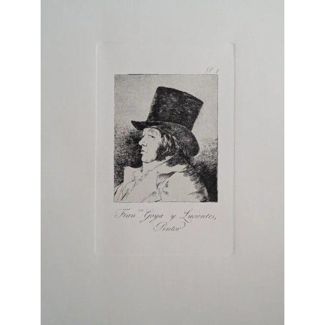 Francisco de Goya, Los Caprichos: Self Portrait - Pintor, Plate 1, Etching For Sale - Image 6 of 6
