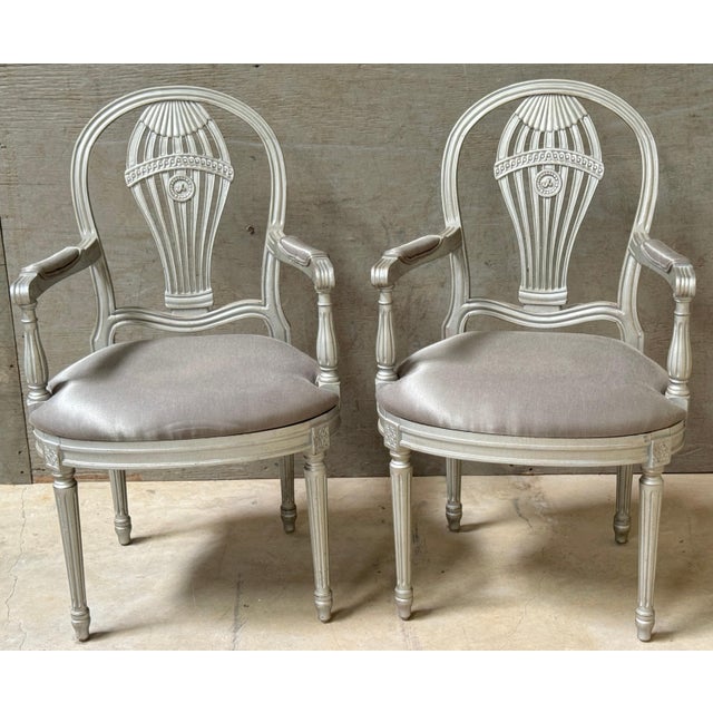 Pair Maison Jansen Silverleaf 'Montgolfier' Hot-Air Balloon Arm Chairs For Sale - Image 10 of 10