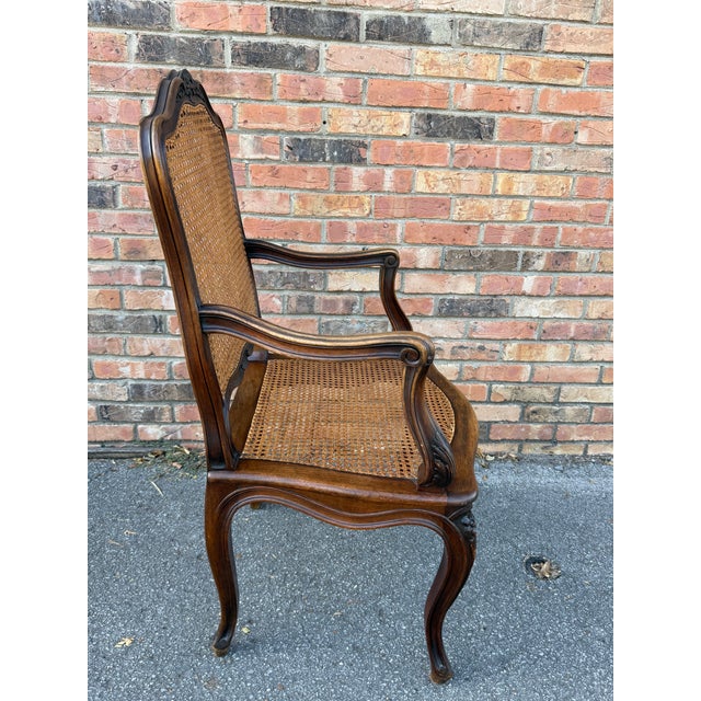 Pair of Antique French Cane Arm Chairs For Sale - Image 13 of 13