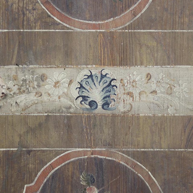 Painted Folk Art Rustic Farmhouse Bridal Cabinet, 1795 For Sale - Image 12 of 18