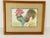 Folk Art Folk Art Style Small Rooster With Chickens Painting Framed For Sale - Image 3 of 5