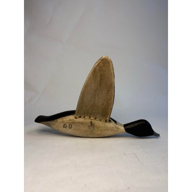 Vintage Hand Carved Wood and Canvas Duck Decoy For Sale - Image 9 of 10