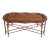 1980s Maitland-Smith Regency Faux Bamboo Base Leather and Wicker Tray Top Coffee Table For Sale