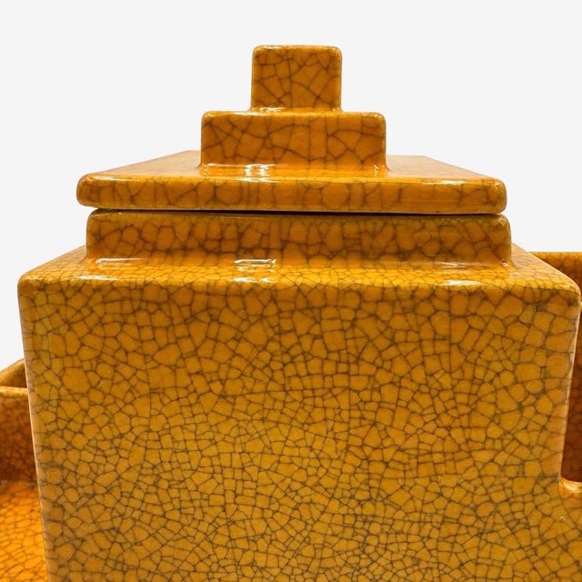 Ceramic Art Deco Earthenware Smoking Set from Boch, Belgium, 1930s For Sale - Image 7 of 10
