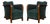 Pair of Art Deco Walnut Armchairs in Eucalyptus Mohair Velvet W/ Nickel Sabots For Sale