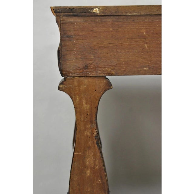 Antique French Empire Mahogany White Marble Top Console Hall Table W/ Drawer For Sale - Image 17 of 18