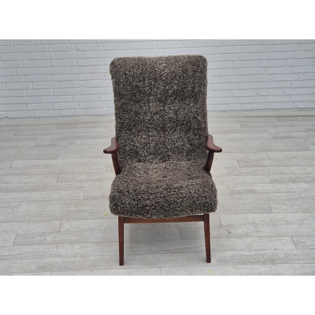 Vintage Danish Armchair in Beech Wood, 1960s For Sale - Image 4 of 18