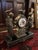 Stunning antique Ansonia “Huntress and Fisher” figural mantel clock, featuring two beautifully detailed classical figures...