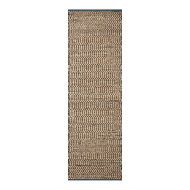 Angela Rose x Loloi Colton Natural / Navy 2'-6" x 8'-0" Runner Rug For Sale