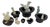 Set of 10, Mid 20th Century Magician Black Bunny in a Hat Rabbit Figural Collection For Sale