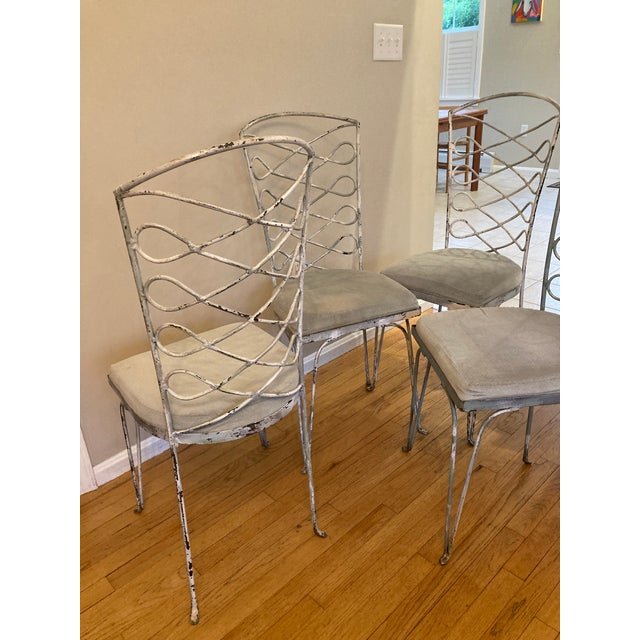 1960s Metal Chairs in the Style of René Prou, Set of 4 Paris Seating For Sale - Image 6 of 13