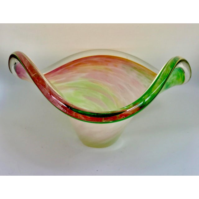 1950s Mid-Century Murano Pastel Swirls Zanfirico Organic Form Bowl For Sale - Image 5 of 13