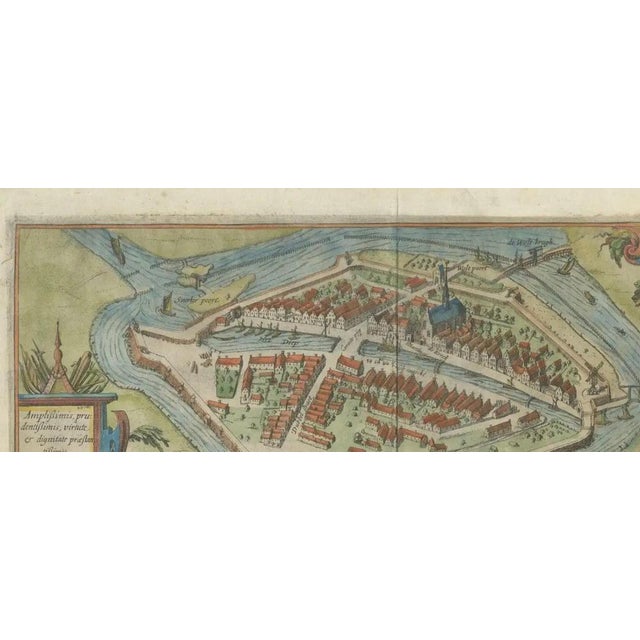 Dutch City Plan of Sloten in Friesland by N. Van Geelkercken, 1616 For Sale - Image 3 of 10