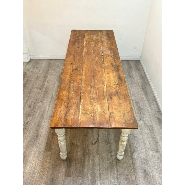 Vintage Farm Style Long Table For Sale - Image 4 of 9