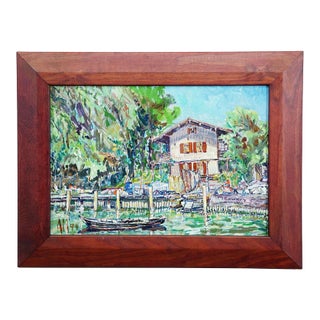 Oil Painting by Alexander Michael - Haeus'l Frauenchiemsee 1994 For Sale