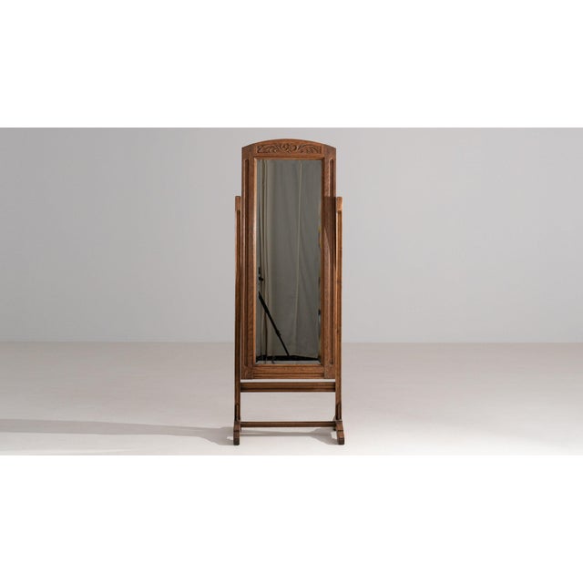 19th Century France Tan Wood Full-length & Floor Mirrors For Sale - Image 4 of 10