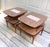 Vintage Pair Reiss Mid Century Modern 2 Tier Tile Top Walnut Side Tables For Sale - Image 12 of 17