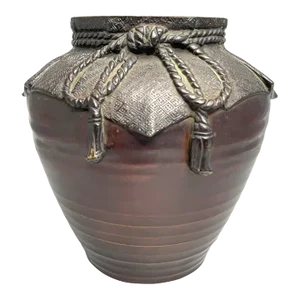 19th Century Japanese Trompe l'Oiel Copper Kazari Tsubo Vase