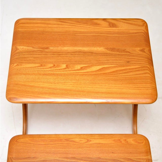 1970s Vintage Elm Nesting Tables, 1970s, Set of 3 For Sale - Image 5 of 9