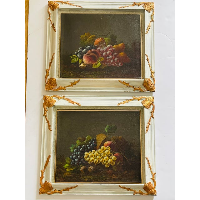Traditional 1820 Dark Academia Pair of Still Lives With Fruits Bogdaniy Style For Sale - Image 3 of 9