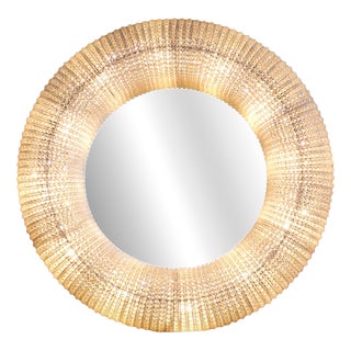 Illuminated Saturn Mirror in Crystal Glass by Timothy Oulton, 2010s For Sale