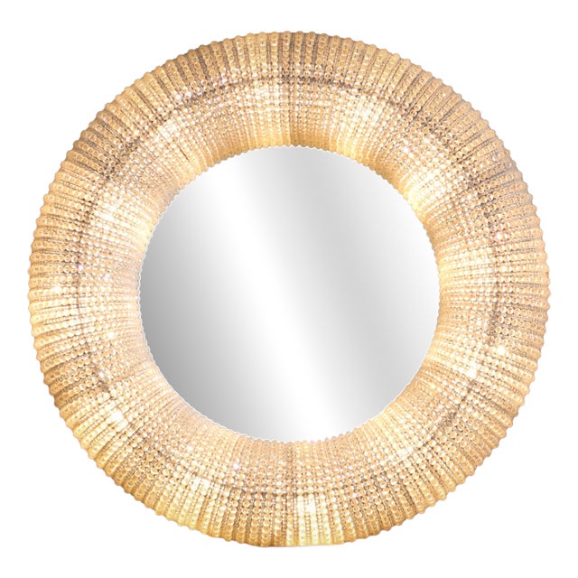 Illuminated Saturn Mirror in Crystal Glass by Timothy Oulton, 2010s For Sale